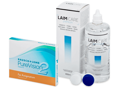 PureVision 2 for Astigmatism (3 Linsen) + Laim-Care 400 ml