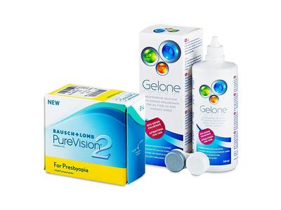 PureVision 2 for Presbyopia (6 Linsen) + Gelone 360 ml - Älteres Design