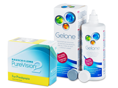 PureVision 2 for Presbyopia (6 Linsen) + Gelone 360 ml - Spar-Set