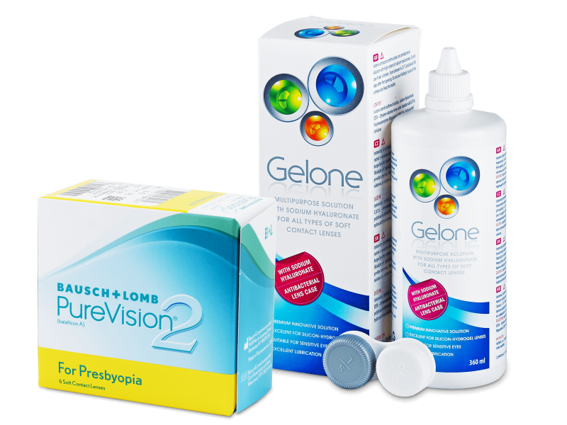 PureVision 2 for Presbyopia (6 Linsen) + Gelone 360 ml - Spar-Set