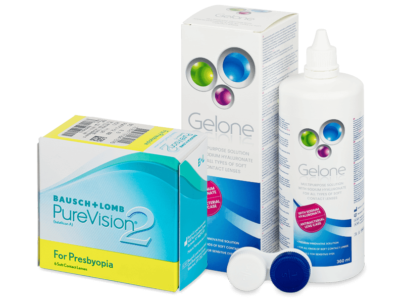 PureVision 2 for Presbyopia (6 Linsen) + Gelone 360 ml - Spar-Set