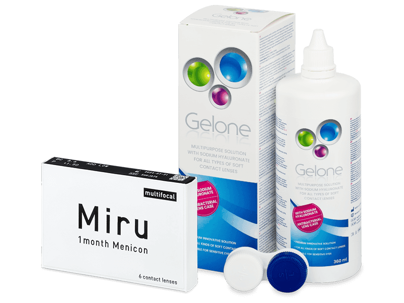 Miru 1month Menicon multifocal (6 Linsen) + Gelone 360 ml - Spar-Set