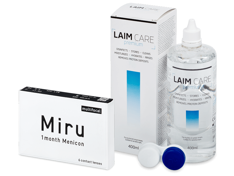 Miru 1month Menicon multifocal (6 Linsen) + Laim-Care 400 ml - Spar-Set