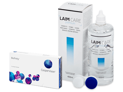 Biofinity (3 Linsen) + Laim Care 400 ml