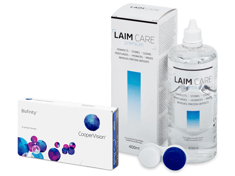 Biofinity (3 Linsen) + Laim Care Pflegemittel 400 ml - Spar-Set