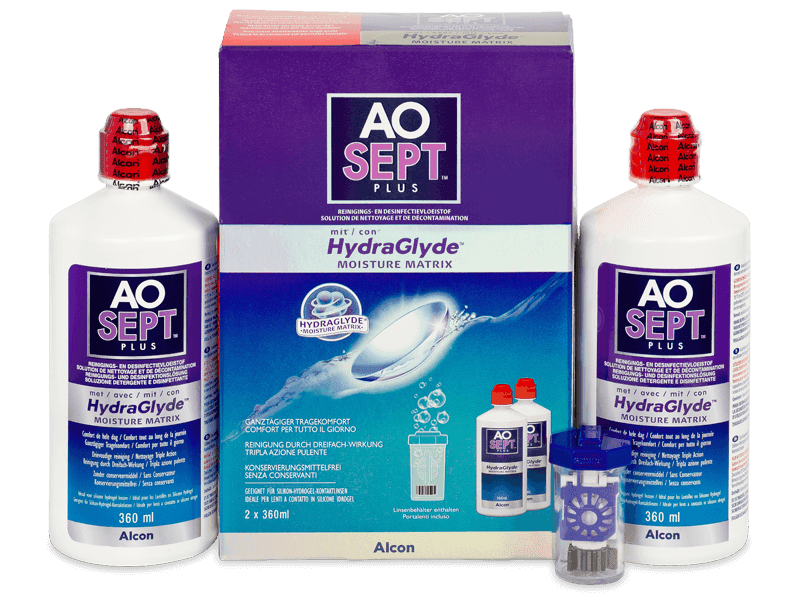 Pflegemittel AO SEPT PLUS HydraGlyde 2 x 360 ml - Pflegelösung – günstigeres Duo Pack