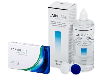 TopVue Air for Astigmatism (3 Linsen) + Laim Care 400 ml