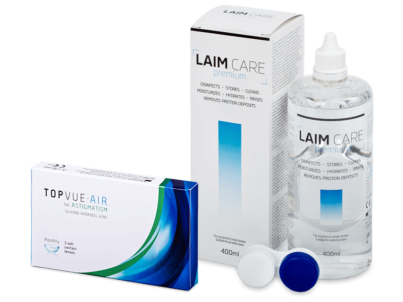 TopVue Air for Astigmatism (3 Linsen) + Laim Care 400 ml - Spar-Set