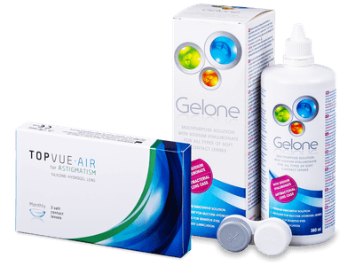 TopVue Air for Astigmatism (3 Linsen) + Pflegemittel Gelone 360 ml