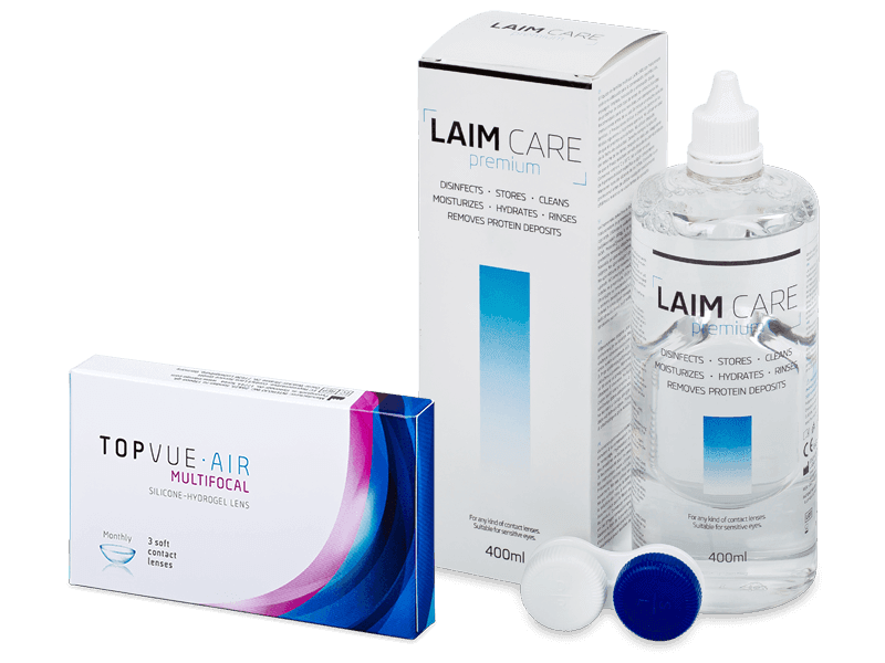 TopVue Air Multifocal (3 Linsen) + Laim Care Pflegemittel 400 ml - Spar-Set