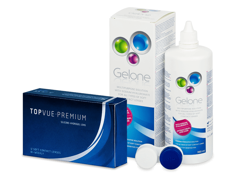 TopVue Premium (12 Linsen) + Gelone 360 ml - Spar-Set