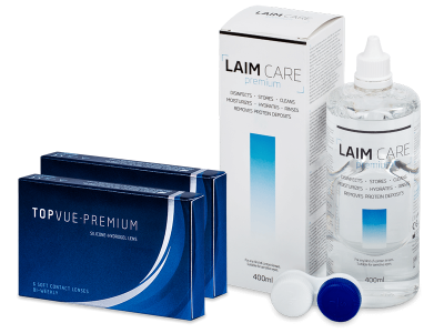 TopVue Premium (12 Linsen) + Laim-Care 400 ml - Spar-Set