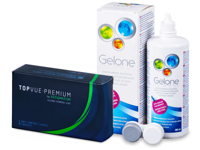 TopVue Premium for Astigmatism (6 Linsen) + Gelone 360 ml