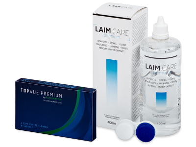 TopVue Premium for Astigmatism (3 Linsen) + Laim Care 400 ml