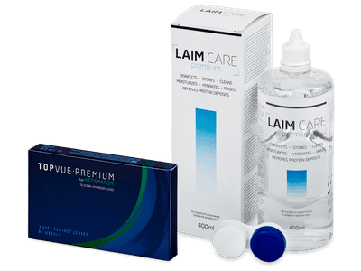 TopVue Premium for Astigmatism (3 Linsen) + Laim Care 400 ml