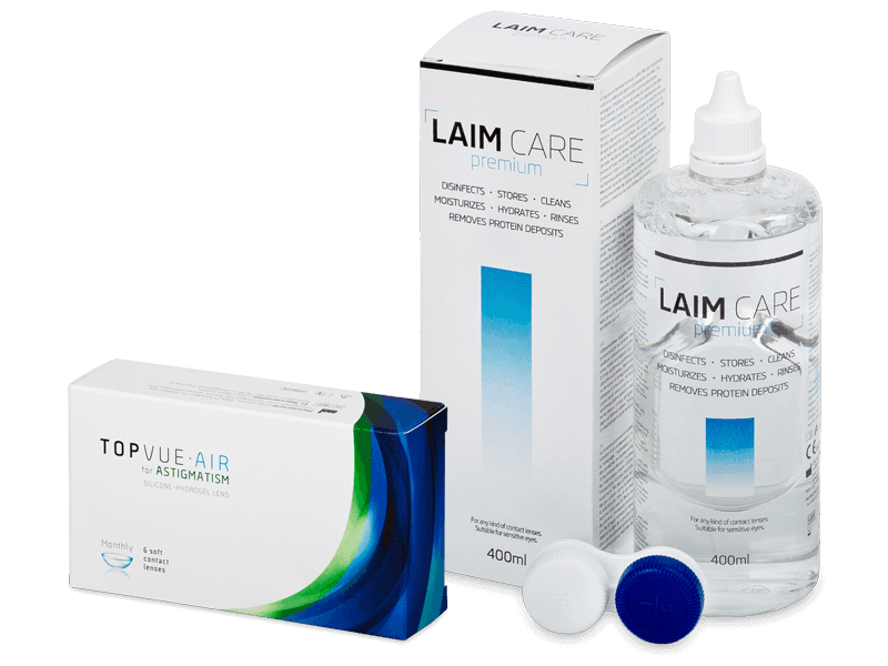 TopVue Air for Astigmatism (6 Linsen) + Laim Care Pflegemittel 400 ml - Spar-Set
