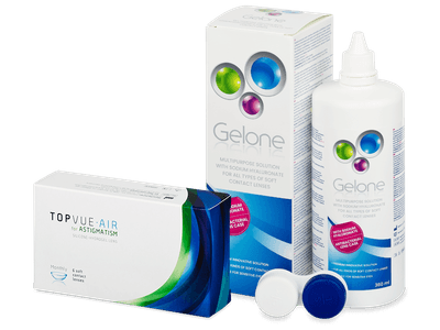 TopVue Air for Astigmatism (6 Linsen) + Pflegemittel Gelone 360 ml