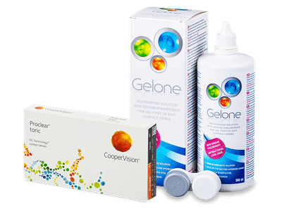 Proclear Toric XR (6 Linsen) + Gelone 360 ml - Älteres Design