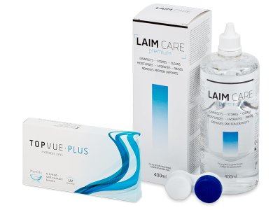 TopVue Plus (6 Linsen) + Laim Care Pflegemittel 400 ml - Spar-Set