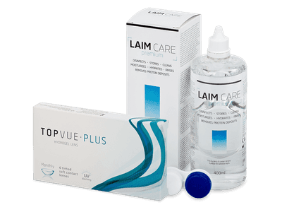 TopVue Plus (6 Linsen) + Laim Care Pflegemittel 400 ml