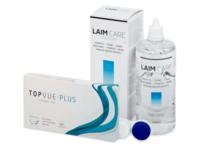 TopVue Plus (6 Linsen) + Laim Care Pflegemittel 400 ml - Spar-Set