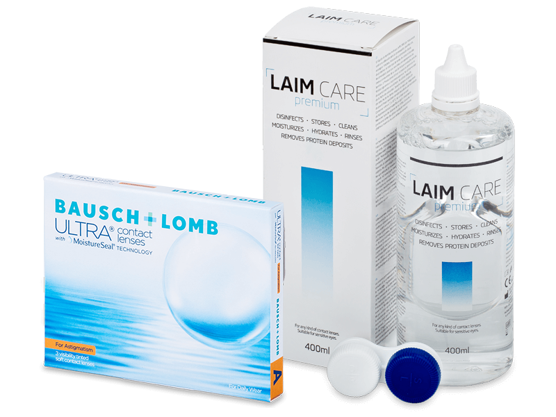 Bausch + Lomb ULTRA for Astigmatism (3 Linsen) Laim-Care 400 ml - Spar-Set