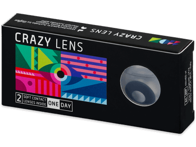 CRAZY LENS - Black Out - Tageslinsen mit Stärke (2 Linsen) - Farblinsen