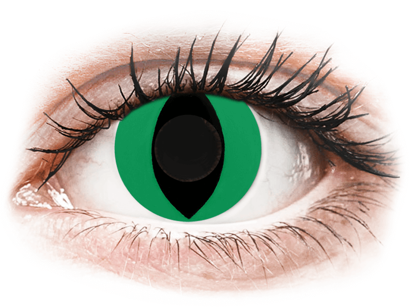 CRAZY LENS - Cat Eye Green - Tageslinsen ohne Stärke (2 Linsen) - Farblinsen