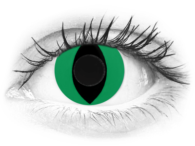 CRAZY LENS - Cat Eye Green - Tageslinsen ohne Stärke (2 Linsen)