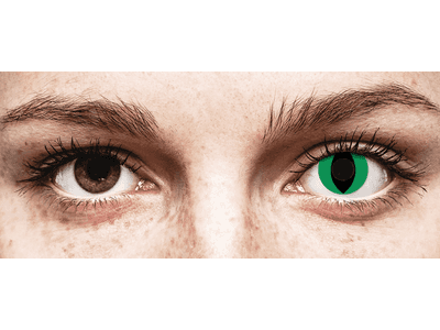 CRAZY LENS - Cat Eye Green - Tageslinsen ohne Stärke (2 Linsen)