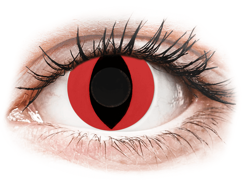 CRAZY LENS - Cat Eye Red - Tageslinsen ohne Stärke (2 Linsen) - Farblinsen
