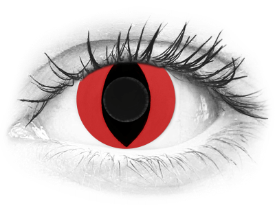 CRAZY LENS - Cat Eye Red - Tageslinsen ohne Stärke (2 Linsen)