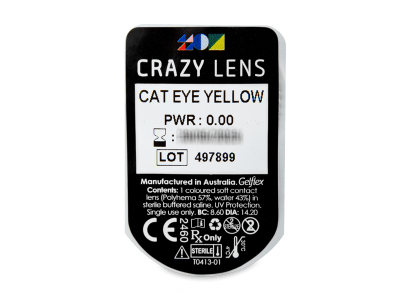 CRAZY LENS - Cat Eye Yellow - Tageslinsen ohne Stärke (2 Linsen) - Blister Vorschau