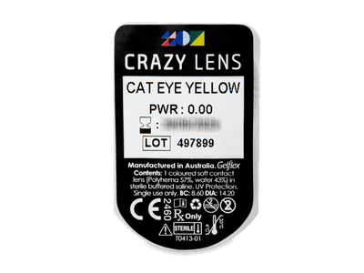 CRAZY LENS - Cat Eye Yellow - Tageslinsen ohne Stärke (2 Linsen) - Blister Vorschau