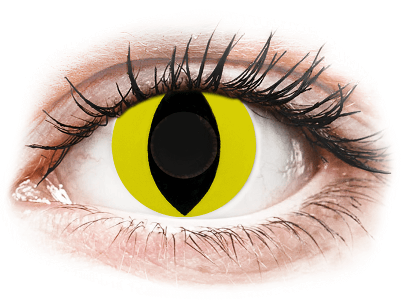 CRAZY LENS - Cat Eye Yellow - Tageslinsen ohne Stärke (2 Linsen) - Farblinsen