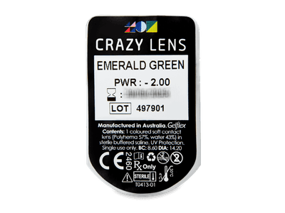 CRAZY LENS - Emerald Green - Tageslinsen mit Stärke (2 Linsen) - Blister Vorschau