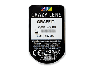 CRAZY LENS - Graffiti - Tageslinsen mit Stärke (2 Linsen) - Blister Vorschau