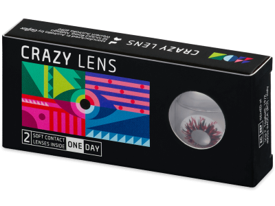 CRAZY LENS - Harlequin Black - Tageslinsen mit Stärke (2 Linsen) - Farblinsen