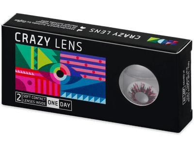 CRAZY LENS - Harlequin Black - Tageslinsen mit Stärke (2 Linsen) - Farblinsen