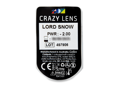 CRAZY LENS - Lord Snow - Tageslinsen mit Stärke (2 Linsen) - Blister Vorschau