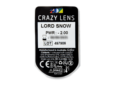 CRAZY LENS - Lord Snow - Tageslinsen mit Stärke (2 Linsen) - Blister Vorschau