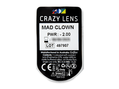 CRAZY LENS - Mad Clown - Tageslinsen mit Stärke (2 Linsen) - Blister Vorschau