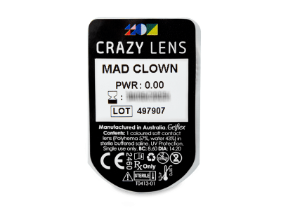 CRAZY LENS - Mad Clown - Tageslinsen ohne Stärke (2 Linsen) - Blister Vorschau