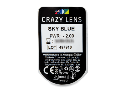 CRAZY LENS - Sky Blue - Tageslinsen mit Stärke (2 Linsen) - Blister Vorschau