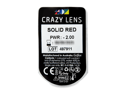 CRAZY LENS - Solid Red - Tageslinsen mit Stärke (2 Linsen) - Blister Vorschau