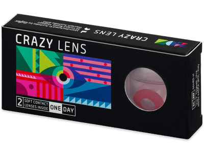 CRAZY LENS - Solid Red - Tageslinsen mit Stärke (2 Linsen) - Farblinsen