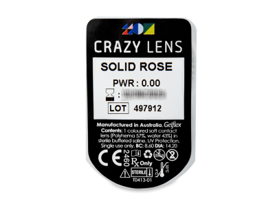 CRAZY LENS - Solid Rose - Tageslinsen ohne Stärke (2 Linsen) - Blister Vorschau