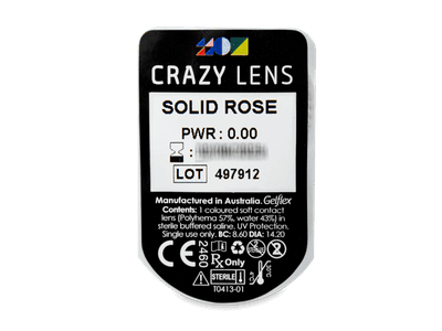 CRAZY LENS - Solid Rose - Tageslinsen ohne Stärke (2 Linsen) - Blister Vorschau