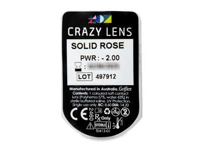 CRAZY LENS - Solid Rose - Tageslinsen mit Stärke (2 Linsen) - Blister Vorschau