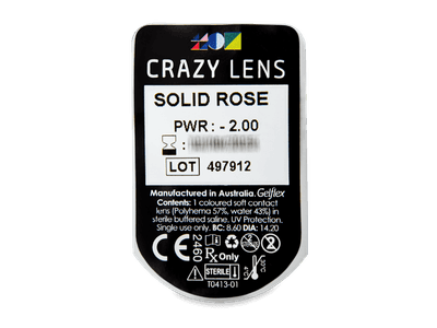 CRAZY LENS - Solid Rose - Tageslinsen mit Stärke (2 Linsen) - Blister Vorschau